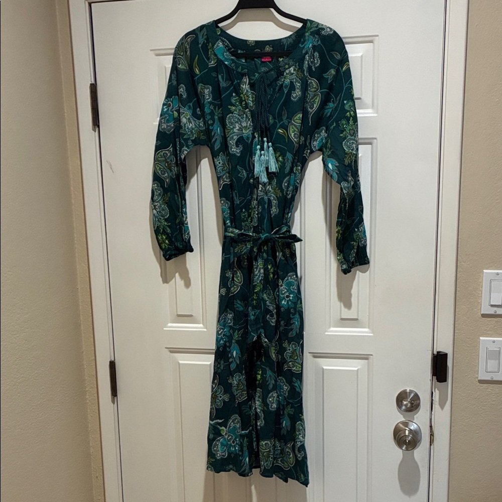 Raj cotton blue & green Paisley Dress